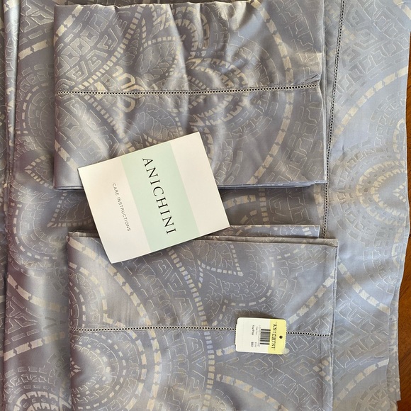 Anichini King Bed Sheets Egyptian Cotton Percale - Picture 2 of 4